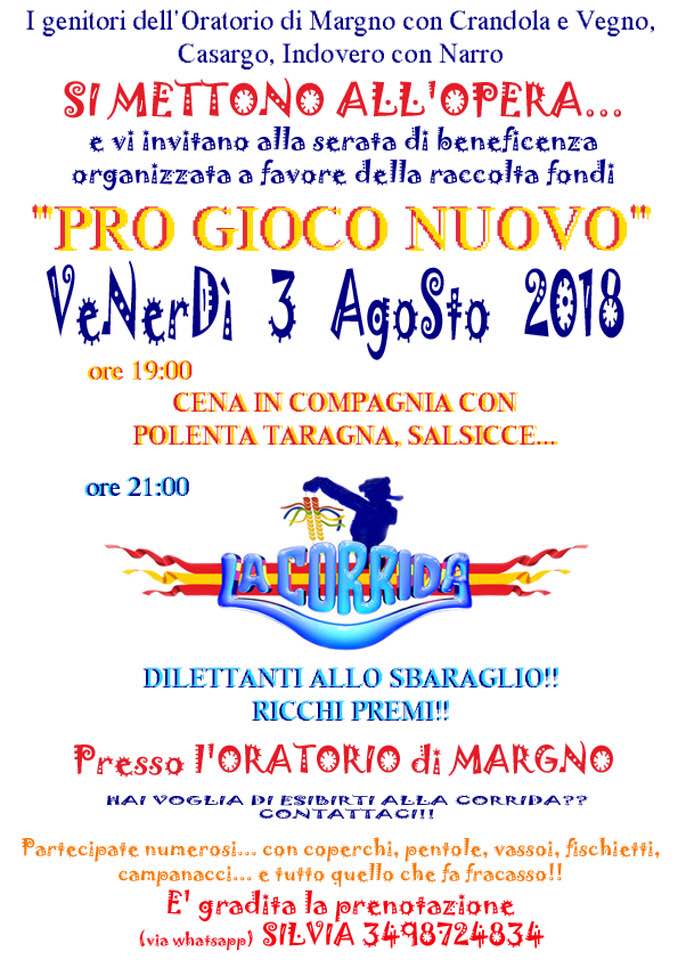 Pro Gioco Nuovo a Margno Lago di Como e Valsassina