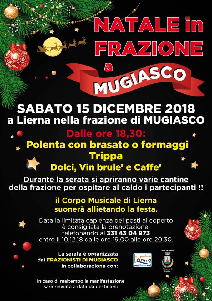 Data Natale.Festa Di Natale A Mugiasco Di Lierna Lago Di Como E Valsassina