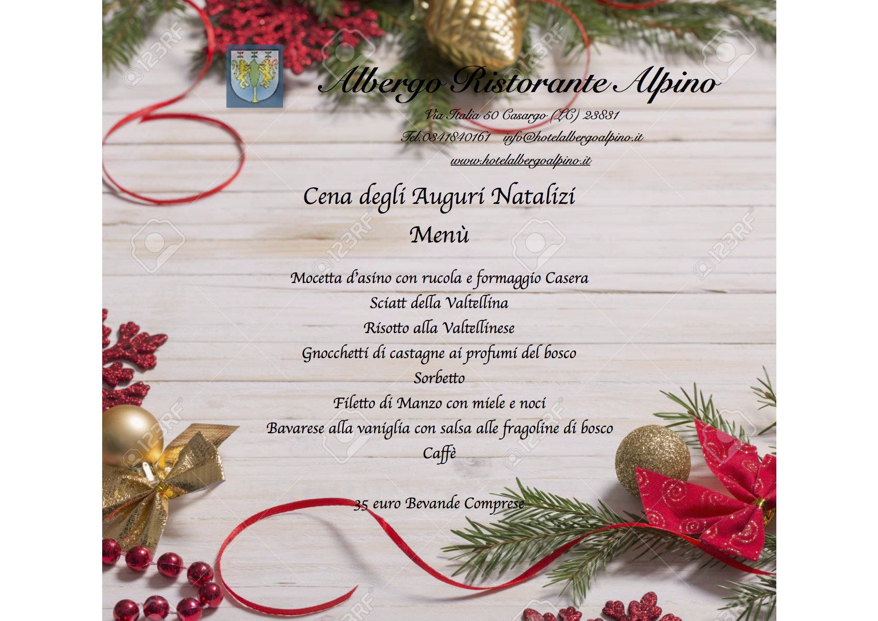 Foto Con Auguri Di Natale.Cena Per Gli Auguri Di Natale All Albergo Alpino Lago Di Como E Valsassina