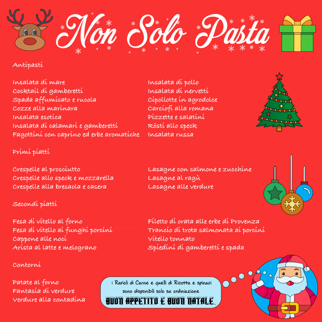 Decorazioni Menu Natale.Menu Di Natale Alla Gastronomia Non Solo Pasta Lago Di Como E Valsassina