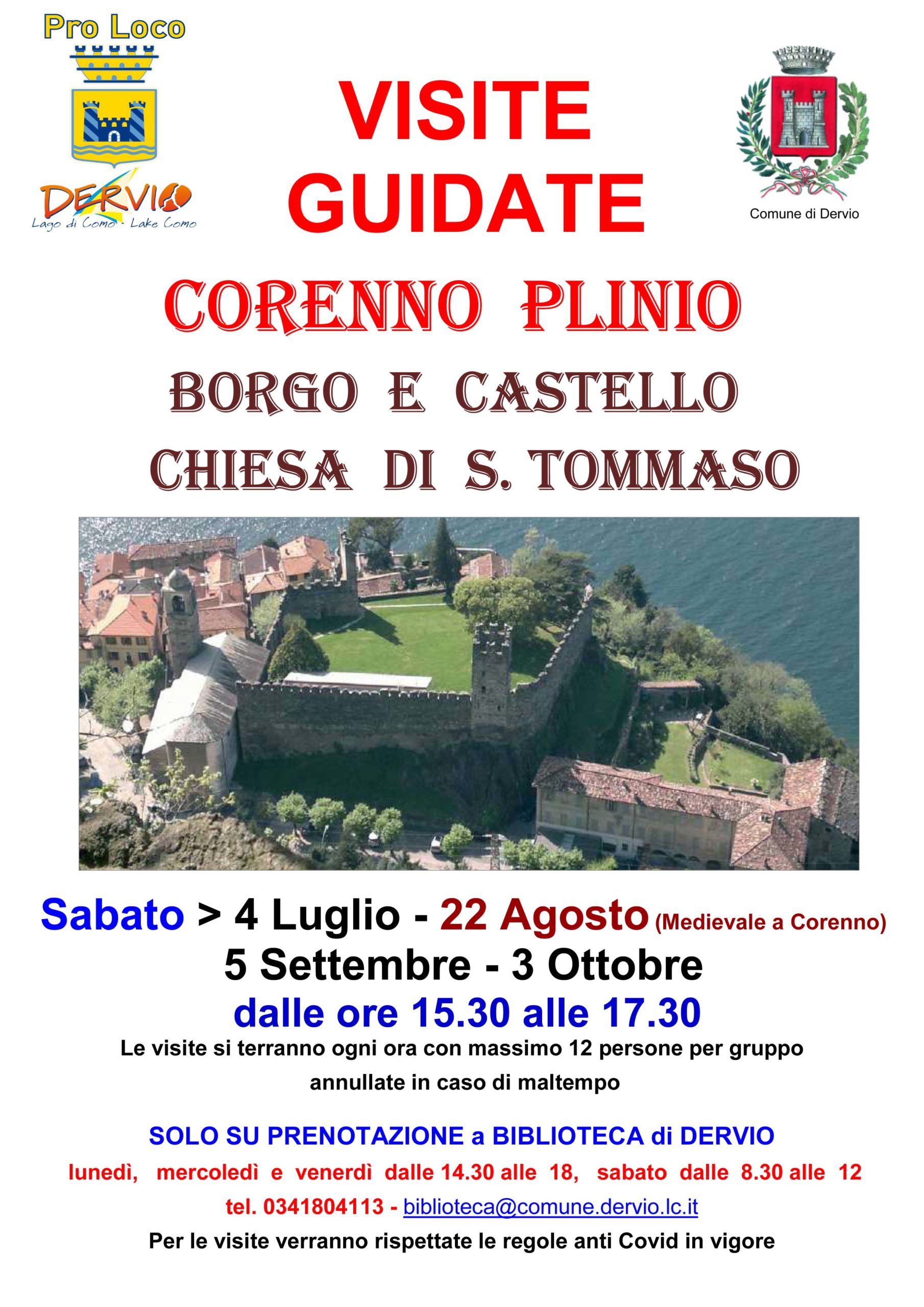 Visite guidate a Corenno Plinio Estate 2020 Lago di Como e Valsassina